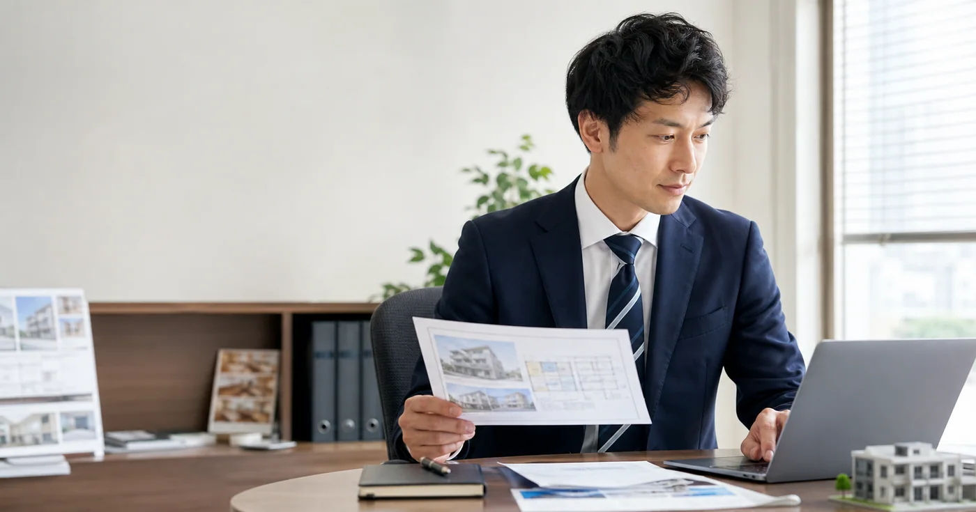 楽マッチAIを試す不動産営業担当者の利用イメージ